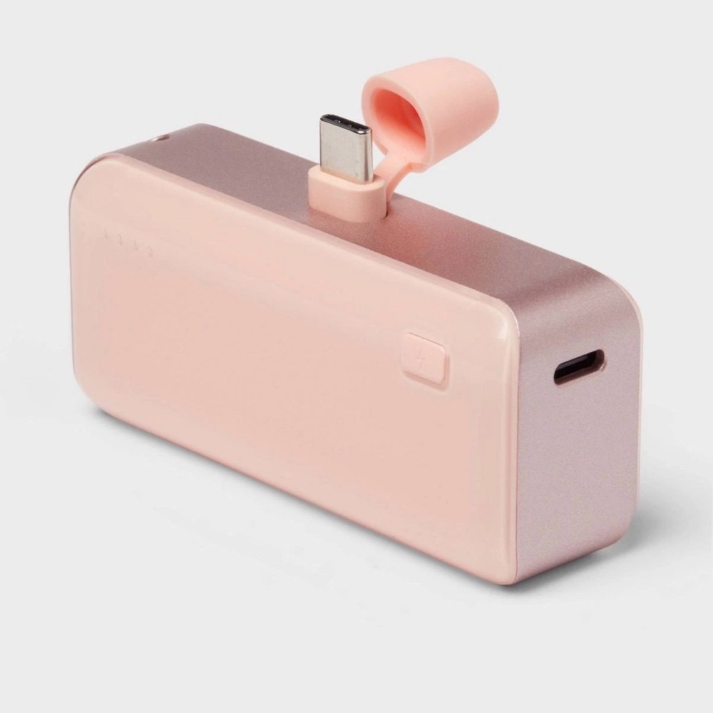 heyday 4200mAh Plug In with USB-C Connector Peach Power Bank